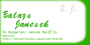 balazs jancsek business card